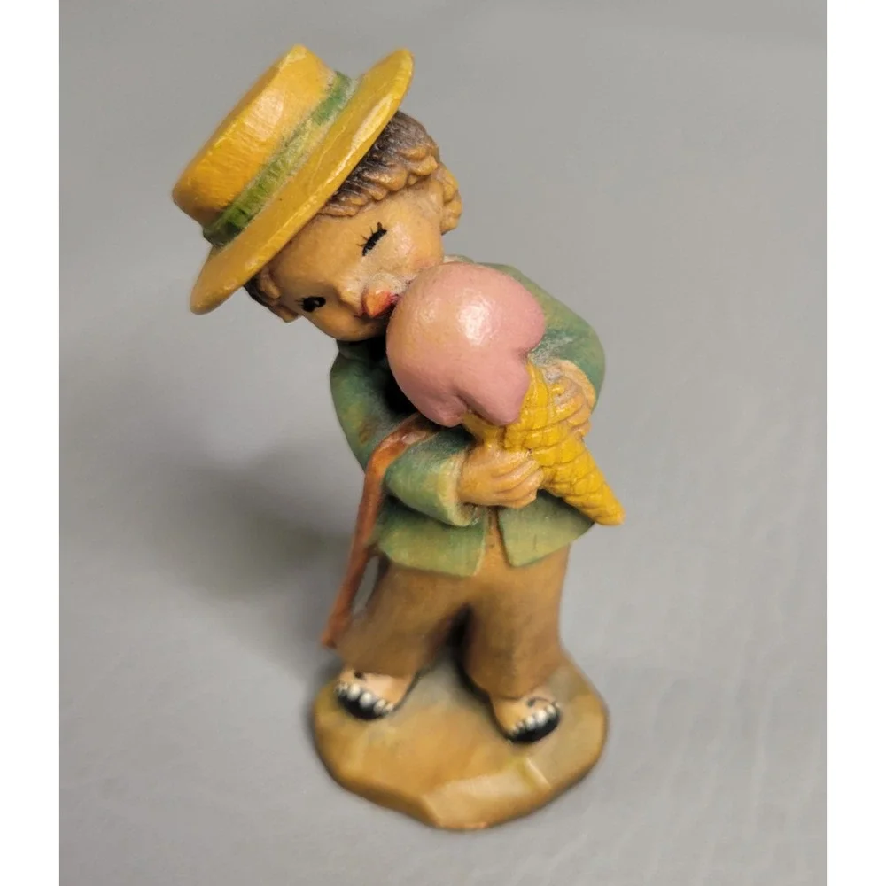 Vtg Anri Ferrandiz Wooden Figurines The Prayer Girl Flowers Summertime Inspector